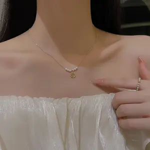 Newn kalung rantai wanita, perhiasan desain kalung Choker tali Putar baja tahan karat berlapis emas 18K minimalis