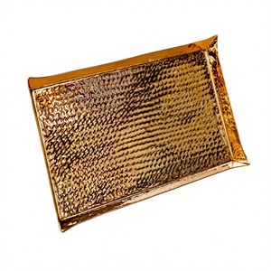 Bandeja Rectangular de Cobre Martillado de Lujo, Plato de Metal Pulido Hecho a Mano para Fiestas, Bandeja de Cobre para Importación y Exportación, Oferta al por Mayor - Product Image 1