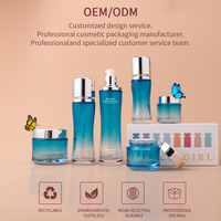Ensemble d'emballages cosmétiques vides de 50ml en gros Pot de crème pour le visage en verre sur mesure avec vaporisateur à pompe et couvercle pour les soins de la peau