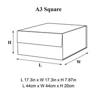 Boîtes cadeaux à couvercle aimant plat carré A3 44*44*20cm avec ruban