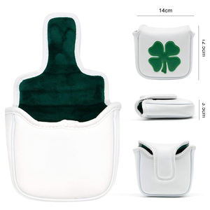 Ausgefallene kunden spezifische vier blättrige Kleeblatt-PU-Leder-Kopf bedeckung Mallet Golf Putter-Kopf bedeckung - Product Image 4