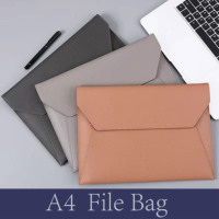 Carpeta de Archivos A4 de Cuero PU con Logotipo Personalizado, Organizador de Oficina, Negocios y Escuela, Portafolio, Bolsa Impermeable para Almacenamiento de Documentos