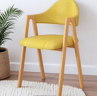 Chaises de salle à manger STG modernes et simples en tissu avec pieds en métal couleur noyer brun, avec dossier, pour l'extérieur, le jardin, la villa, meubles de jardin