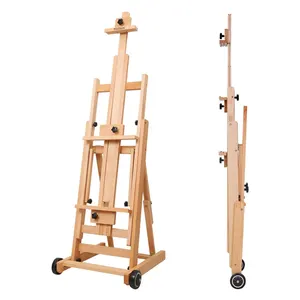 MEEDEN Versatile Studio H-Frame Easel - All Media Adjustable Beech Wood Studio Easel, Painting Floor Easel Stand