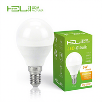 Luces LED tipo vela Heli, forma de G, 5W, E14, SMD, fuente de alimentación CA/CC, instalación residencial con tornillo