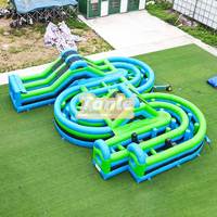 Jeux interactifs d'obstacles en forme de U courses d'obstacles gonflables pour la location de fêtes