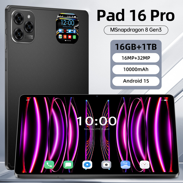 Low-priced Pad 16 Pro Tablet 10.1-inch Screen 8+256GB RAM Octa-core Chip Long Battery Life 4G Calling Suitable