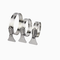 Collier de serrage réglable en métal de type américain avec poignée papillon pour tuyau