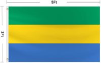 Drapeau national du Gabon, 3x5 pieds, 100% polyester, imprimé recto-verso, vente en gros