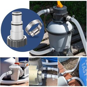 Kit d'adaptation de tuyau de rechange pour pompe de piscine hors sol Intex 1.2 1.5 1.8 en PVC, installation facile, avec colliers de serrage et joints toriques - Product Image 4