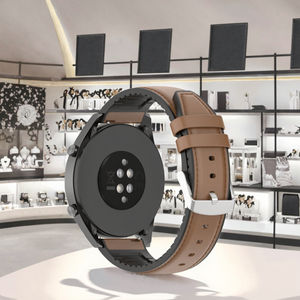 Luxury Genuine Leather & Silicone Wrist <b>Bands</b> for Huawei <b>Watch</b> GT/GT2 46mm Men 20mm/22mm Value <b>Watch</b> <b>Band</b> Strap - Product Image 3