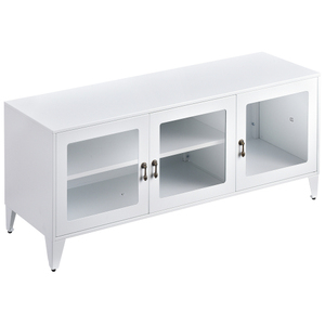 Meuble TV avec grand espace de rangement, 1 étagère, support TV en métal pour salon, chambre à coucher, pour téléviseurs - Product Image 4