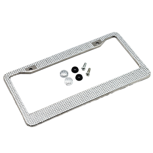 Marco de Matrícula de Acero Inoxidable HONGLILAI XC-W014, Soporte Modificado Negro, Rosa y Blanco, Decoración para Automóviles Estándar Americanos - Product Image 4