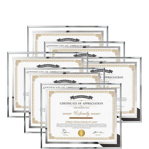 Cadre photo en verre cristal argenté personnalisé 8x10 Certificat de brevet Affichage de table Vertical Horizontal Certifié BSCI Fait à la main - Product Image 1