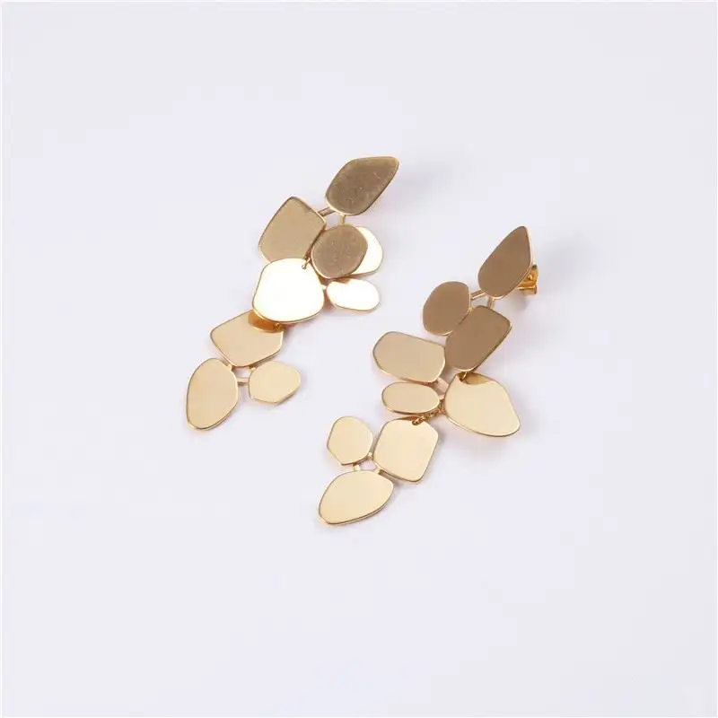 Stainless Steel Jewelry 2 In 1 Convertible Statement Women Earrings Jewelry Dangle 18k Gold Plated Stainless Steel Earring