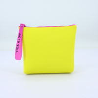 Trousse Portable Mignonne en Néoprène pour Voyage, Organisateur de Maquillage avec Tirette de Fermeture Personnalisée, Trousse Cosmétique Étanche en Néoprène, Pochette à Bikini