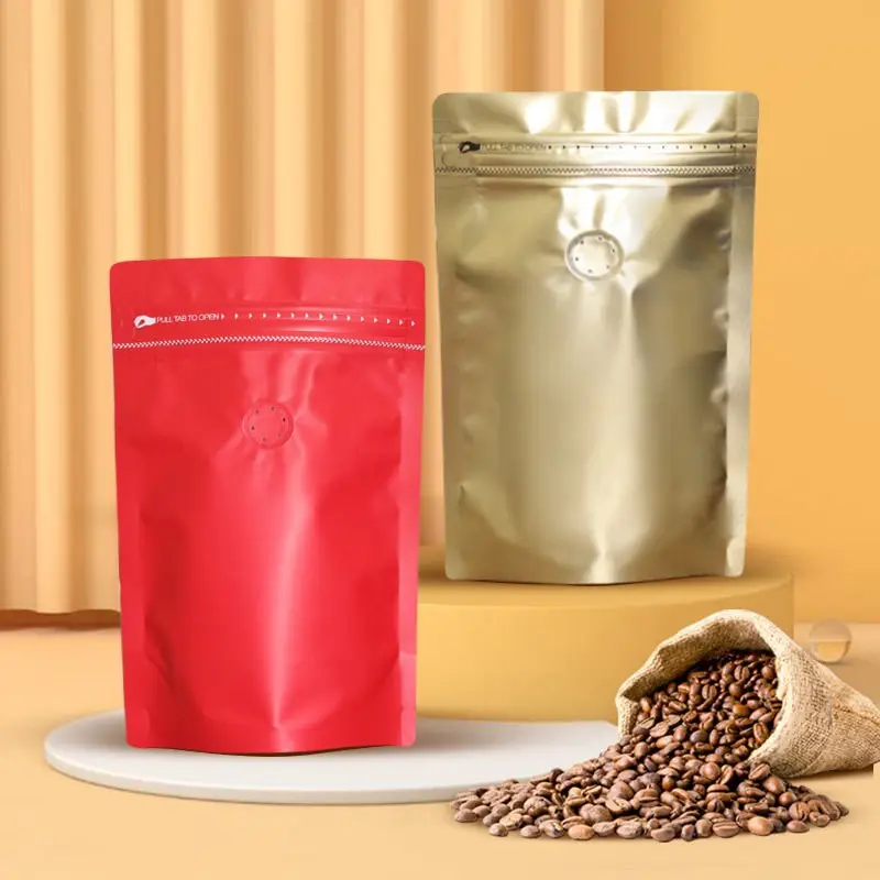 Экологически чистый пакет на молнии с индивидуальным принтом, упаковка, биоразлагаемая бумага, крафт-упаковка, кофейные мешки с клапаном