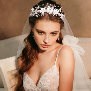 Fascia per Capelli da Sposa Personalizzata OEM ODM, Accessorio per Capelli Fatto a Mano per Negozi di Articoli da Sposa - Product Image 4