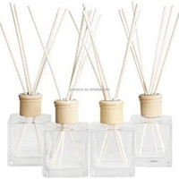Bouteille de diffuseur d'huiles essentielles d'aromathérapie de luxe personnalisée 100 ml 150 ml 200 ml Bouteille de diffuseur de parfum en verre ambré vide avec bâtonnets
