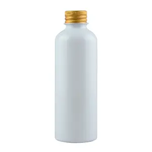 Hot Selling Cosmetica Verpakking Goud En Zilver Aluminium Deksel 100Ml Pet Plastic Fles Voor Toning Lotion Bodycreme