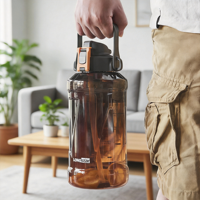 Bouteille d'eau portable Longstar 2L anti-fuite avec ouverture directe, sans BPA, sans danger pour les aliments, pour le bureau, la salle de sport, le sport et l'école
