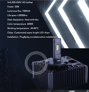 ADT 9-16V Plug & Play D2S หลอดไฟหน้ารถ LED ชุดแปลง HID ชิป CSP หลอดไฟ LED 6000K พัดลมระบายความร้อนไฟหน้า LED อัตโนมัติ - Product Image 6