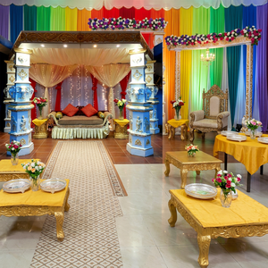 Grande décoration de Mandap du sud de l'Inde, Mandap de mariage Maharaja en fibre, Mandap traditionnel de mariage Tamil, Décoration de Mandap Bahubali - Product Image 1