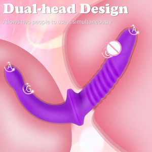 APP Electric Strap-On Double Head Dildo Liquid Silicone Sex Toy para mujeres para <span class=keywords><strong>lesbianas</strong></span> Anal Play & Vibrations - Product Image 4