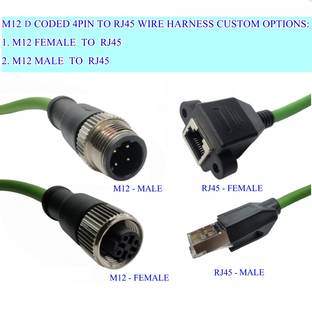 D CODE MALE/FEMALE TO RJ45 MALE(4pin)