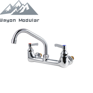 Rubinetto da cucina Wayon a parete, colore argento, con doppia maniglia, per lavello commerciale - Product Image 4