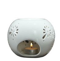 Lampe chauffe-cire écologique en porcelaine pour bougies chauffe-plat et huiles essentielles, diffuseur de parfum en céramique pour l'automne/le printemps