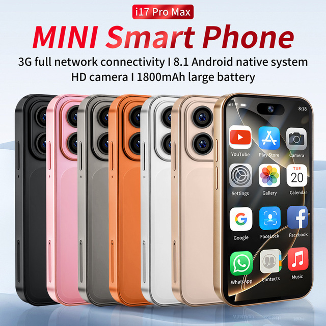 Unlocked i17 Pro Max Mini Smartphone 3.75inch Android System Dual Sim Slot HD Screen Quad Core WIFI Cheap Mobile Cell Phone