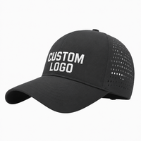 Casquette de sport perforée au laser avec logo personnalisé, qualité supérieure, séchage rapide, casquette de baseball, prix d'usine en gros, casquette de course à 6 panneaux