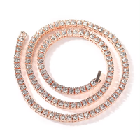 NL2021 Collier chaîne de tennis cristal Rhinestone alliage 5 MM largeur alliage meilleure vente plaqué or pour hommes et femmes
