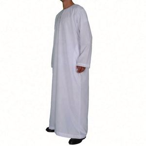 Túnica Musulmana Larga para Hombre, Estilo Árabe de Oriente Medio, Dubai, Blanca, Holgada, de Alta Calidad, Talla Grande, Manga Larga, Diseño Moderno, Superventas - Product Image 3