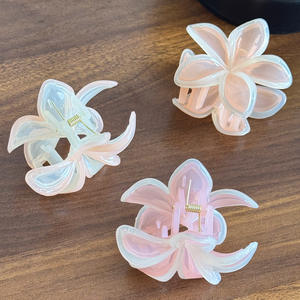 DOWELL - Accesorio para el Cabello al por Mayor, Color Degradado Tipo Caramelo, para Mujeres y Niñas, Forma de Plumeria, Pinza de Plástico para el Cabello - Product Image 4