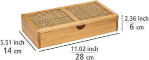 Boîte de rangement en bois pour salle de bain avec tiroir, en bambou et <span class=keywords><strong>rotin</strong></span> de haute qualité, pour ustensiles et maquillage, OEM bienvenu - Product Image 4