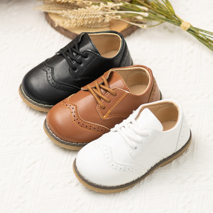 Klassieke feest- en bruiloftschoenen voor kinderen, jongens, van PU leer, rubberen zachte zool, school- en kinderschoenen. - Product Image 1