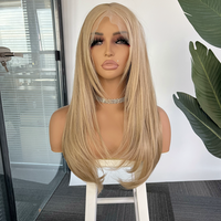 Layer perruques brun clair blond noir couleur perruques vague 13x3 Futura cheveux résistant à la chaleur synthétique avant de lacet perruques rideau frange