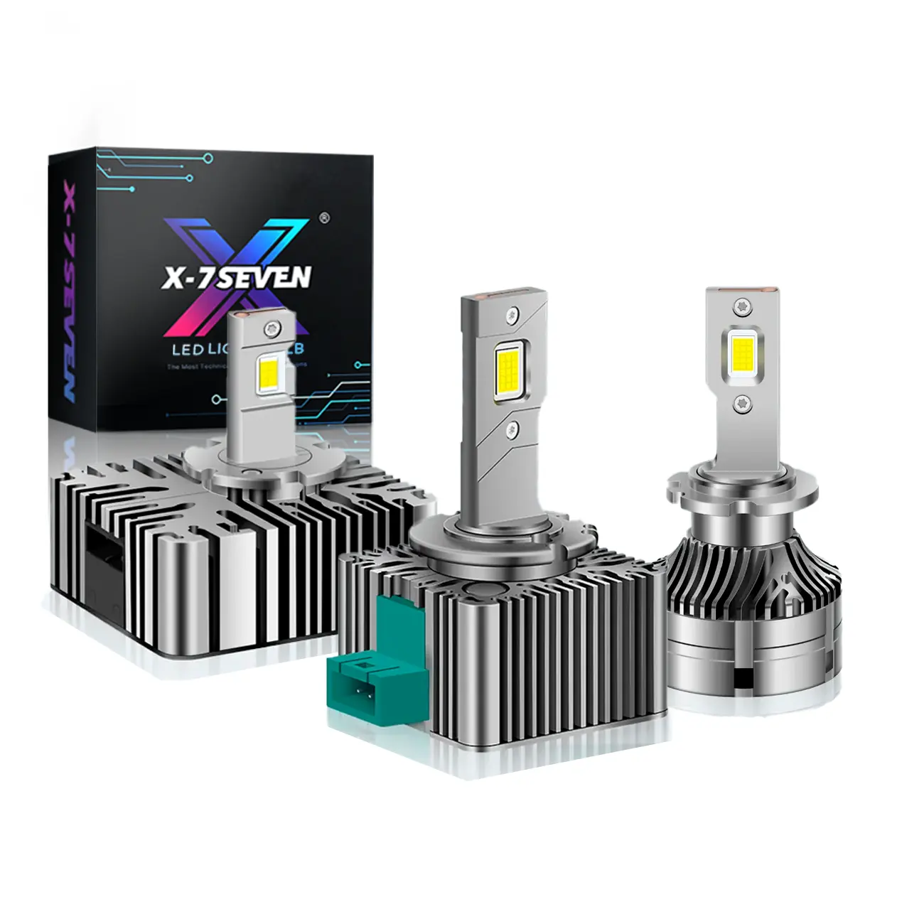 X-7SEVEN Nieuwe Aankomst 100W Superheldere D 3S Canbus Foutloos Led Licht Koperen Buis H4 Auto Koplampen