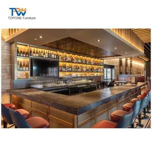 Benutzer definierte hölzerne Restaurant Bar Theke große Weinbar Theke kunden spezifisches Design