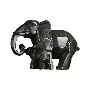 Wholesale Geometric Animal Elephant Mom Baby <strong>Table</strong> <strong>Top</strong> <strong>Decoration</strong> Resin Golden White Black Figurine Statues Toy Doll Home Decor - Product Image 1