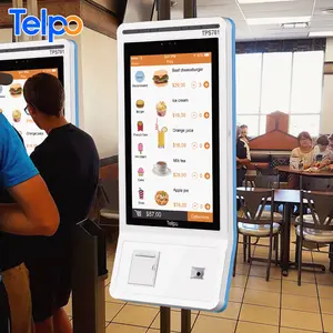 Burger King Partner-máquina de pedidos de comida Telpo, servicios de pago de facturas, quiosco de tableta con impresora para minoristas