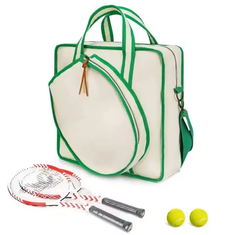 Tennis Sports Racket Crossbody Bag Functional Head Tennis Beach Leather CarryingTennis Bag Backpack Sling Backpack for Men Women