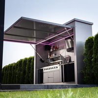 Outdoor-Küchenschrank mit Pergola für Immobilienprojekte, 304 Edelstahl Modulares BBQ-Grill-Spüle-Kühlschrank-Set