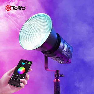 TOLIFO ไฟวิดีโอ LED SK-135VR SK-135FR 135W,ไฟแอปโทรศัพท์ RGB COB 2700-6500K Bowens ไฟถ่ายภาพในสตูดิโอความสว่างสูง