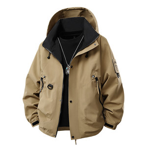 Chaqueta Cortavientos Unisex para Invierno, Color Sólido con Forro Interior, Ropa de Trabajo - Product Image 4