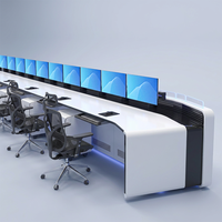 Console d'opérateur ergonomique multifonctionnelle Custom Consoles Ltd Command Control Center, bureau informatique réglable en hauteur