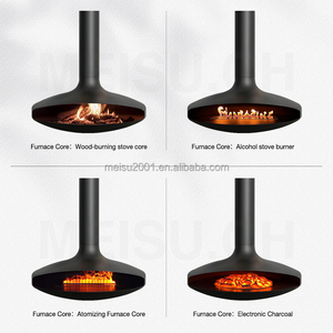 <span class=keywords><strong>Cheminée</strong></span> <span class=keywords><strong>suspendue</strong></span> cylindrique moderne personnalisable MEISU.CH, foyer bioéthanol suspendu rond pour manteau mural - Product Image 6