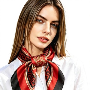 Pañuelo Cuadrado de Seda Estampado, Diadema y Pañuelo para la Cabeza para Mujer, Ideal como Recuerdo Ceremonial para Personal Femenino de Hoteles y Aeropuertos - Product Image 2